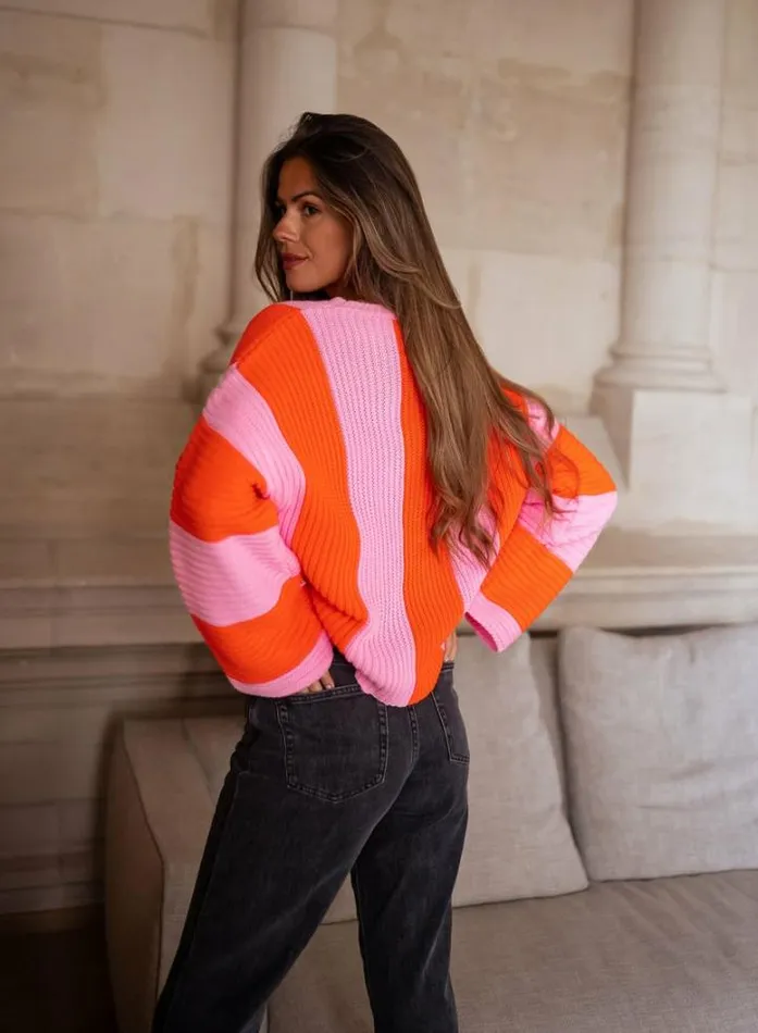 Women039s Clothing Sweaters Easy Clothes Pink And Orange Masson Sweater Pink and Orange Women039s Clothing Sweaters Easy Clothes Pink And Orange Masson Sweater Pink and Orange