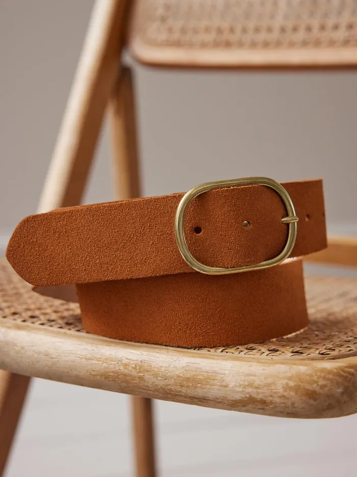 Women Accessories Cyrillus Suede Belt Camel