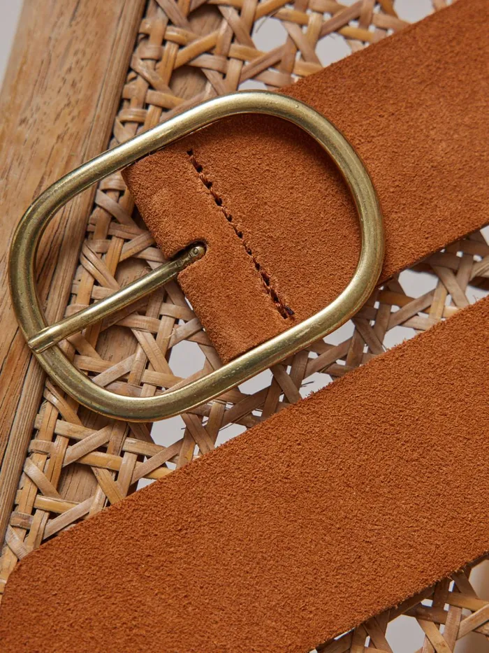 Women Accessories Cyrillus Suede Belt Camel