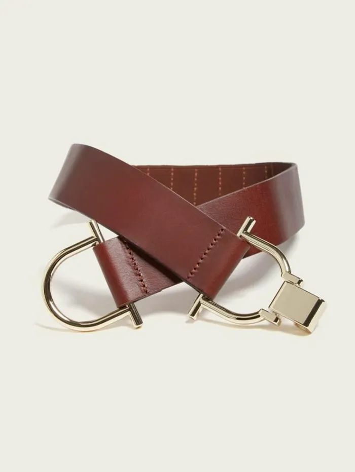 Women Accessories Marciano Interlocked Leather Waist Belt Nude