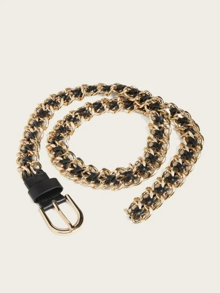Women Accessories Marciano Mixed Chain Tab Belt Brown