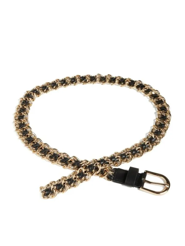 Women Accessories Marciano Mixed Chain Tab Belt Brown Women Accessories Marciano Mixed Chain Tab Belt Brown