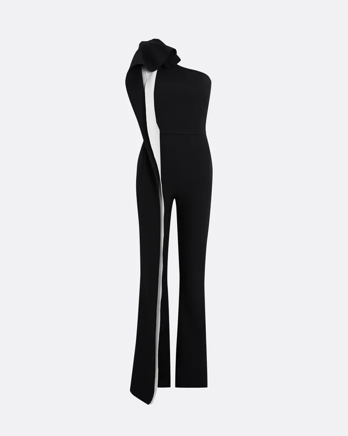 Women Anaren Black and Ivory Jumpsuit Black Jumpsuits Safiyaa