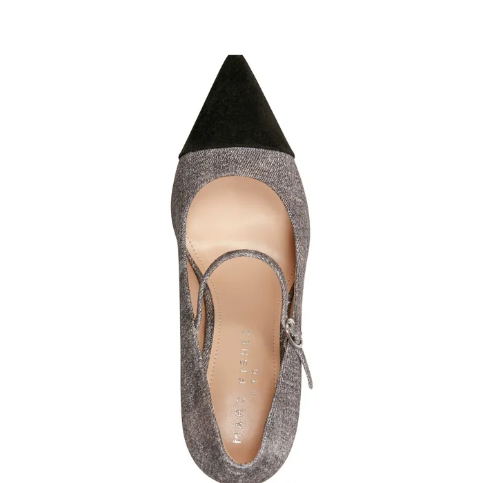 Women Anellie Cap Toe Dress Pump Light Grey Suede Heels and Pumps Marc Fisher