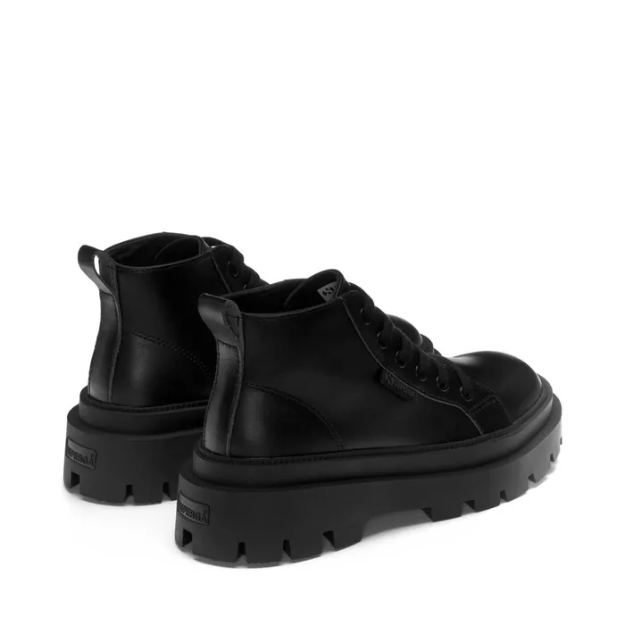 Women Ankle Boots Woman 3052 ALPINA APEX MID VEGAN MATERIAL Laced TOTAL BLACK Superga Ankle Boots