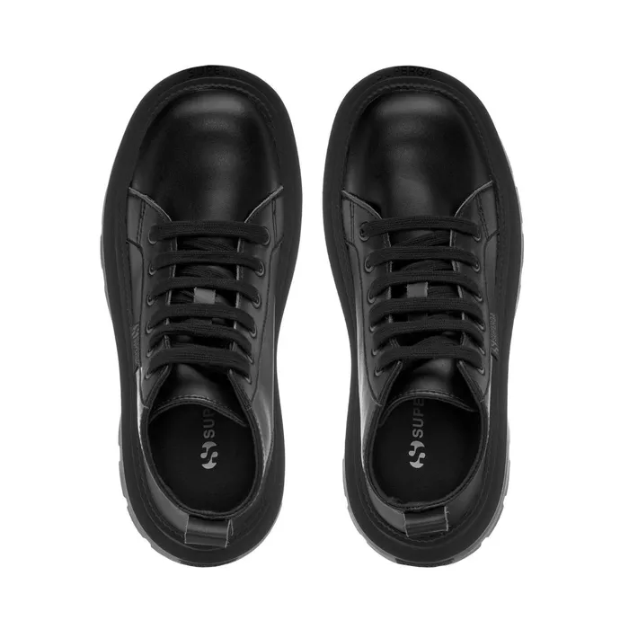 Women Ankle Boots Woman 3052 ALPINA APEX MID VEGAN MATERIAL Laced TOTAL BLACK Superga Ankle Boots