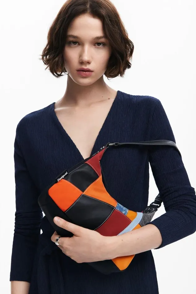 Women Bags Desigual Textured Patch Shoulder Bag