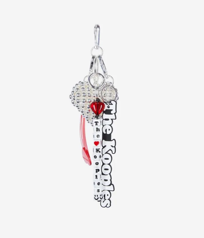 Women Bags THE KOOPLES Black And White Logo Bag Charm Women Bags THE KOOPLES Black And White Logo Bag Charm