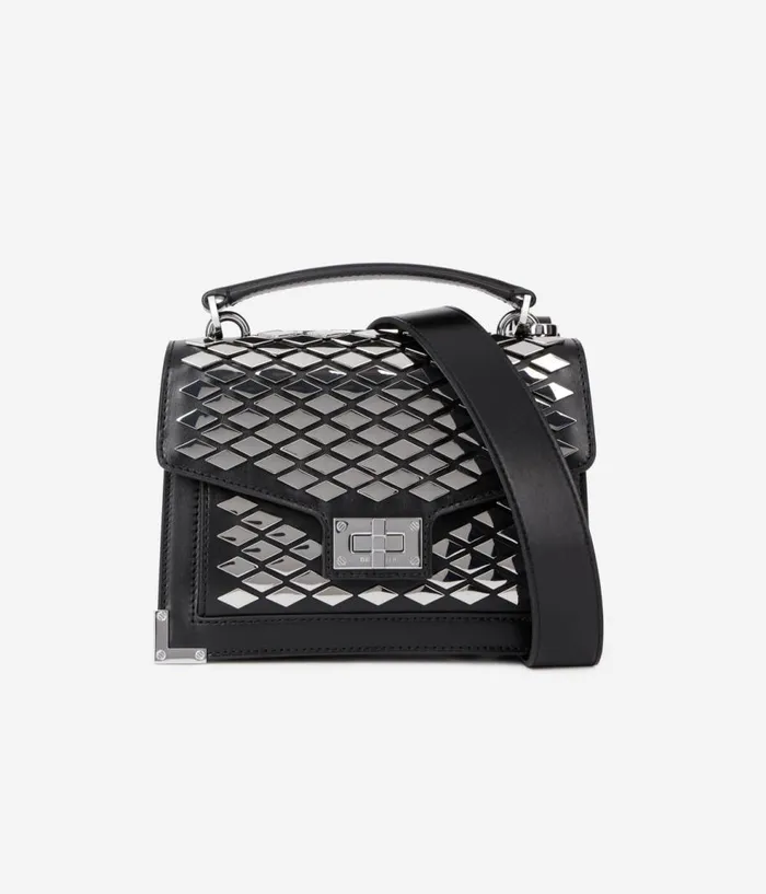 Women Bags THE KOOPLES Emily Small Bag In Black Leather With Studs