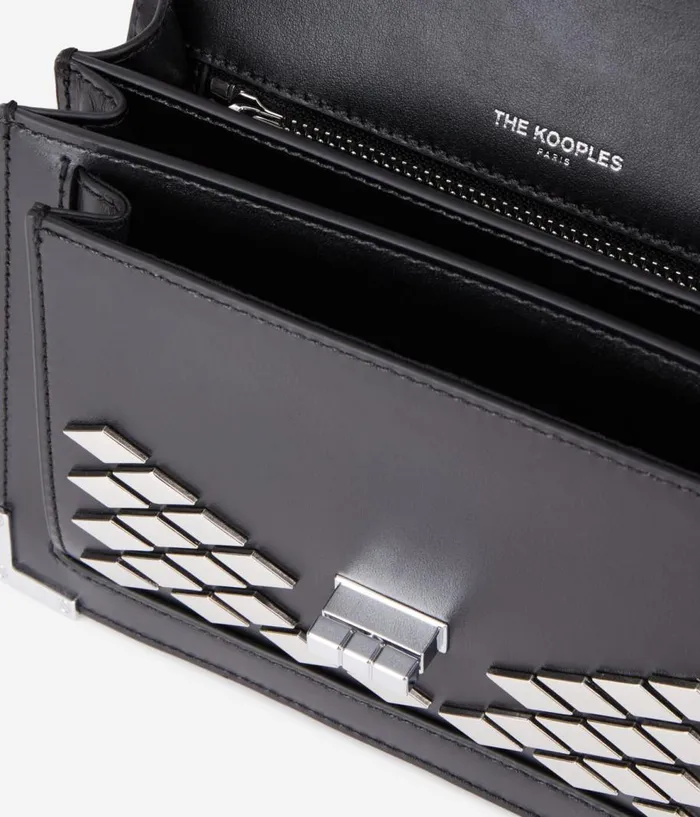 Women Bags THE KOOPLES Emily Small Bag In Black Leather With Studs Women Bags THE KOOPLES Emily Small Bag In Black Leather With Studs