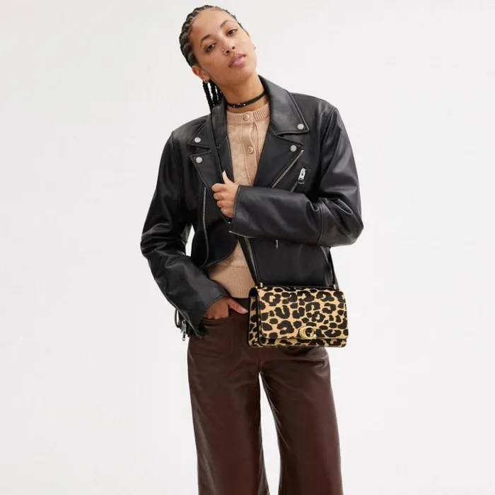 Women Bandit Shoulder Bag In Haircalf With Leopard Print Brassleopard Coach Shoulder Bags and Hobos Women Bandit Shoulder Bag In Haircalf With Leopard Print Brassleopard Coach Shoulder Bags and Hobos