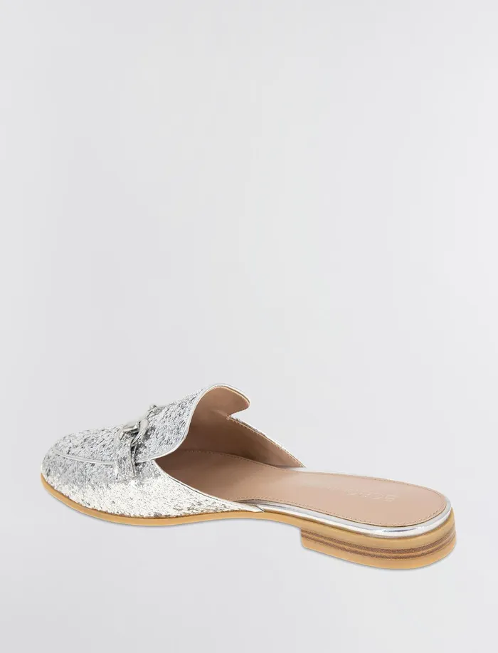 Women BCBGeneration BCBG Silver Glitter Zorie Loafer Mule Silver Rock Glitter