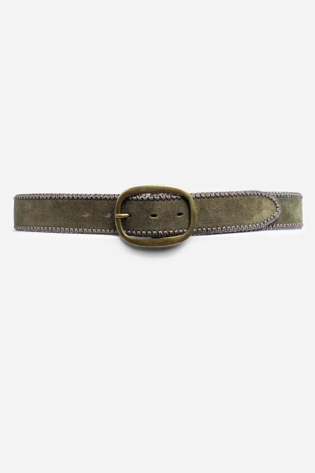 Women Belts Johnny Was CATENA ITALIAN SUEDE BELT Olive Green