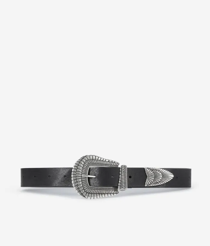 Women Belts THE KOOPLES Black Leather Belt