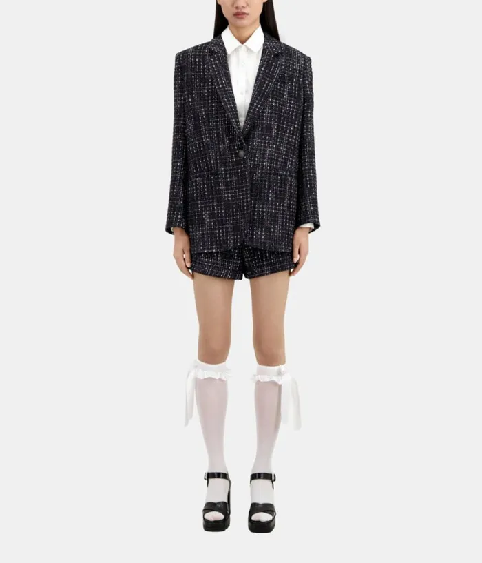 Women Blazers and Suits THE KOOPLES Black And White Tweed Suit Jacket