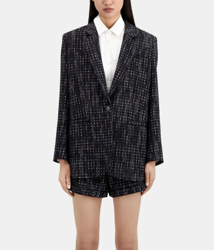 Women Blazers and Suits THE KOOPLES Black And White Tweed Suit Jacket Women Blazers and Suits THE KOOPLES Black And White Tweed Suit Jacket