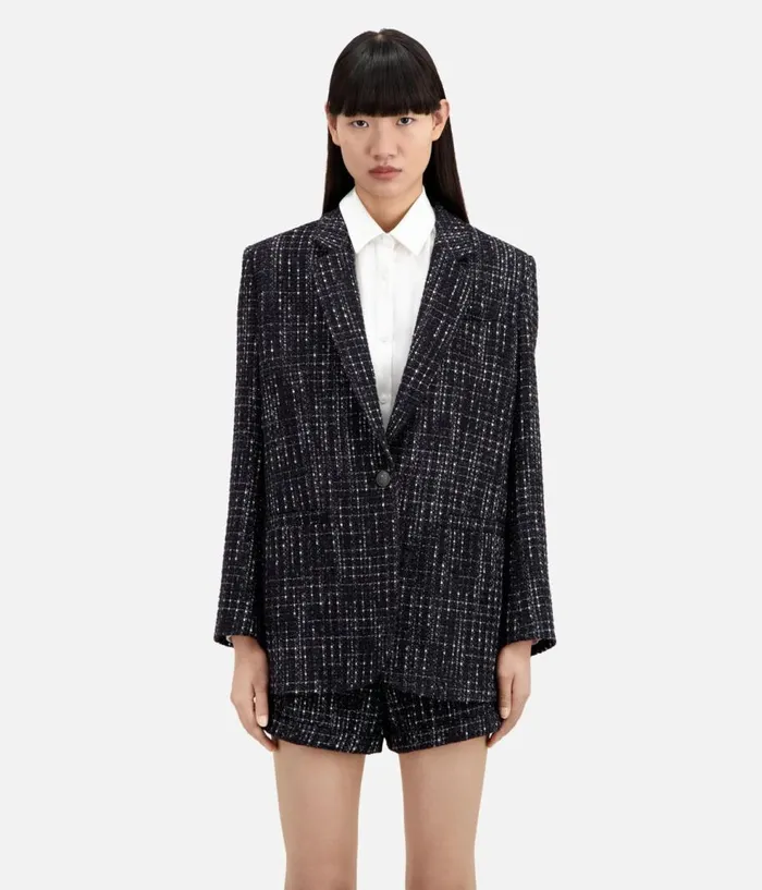 Women Blazers and Suits THE KOOPLES Black And White Tweed Suit Jacket Women Blazers and Suits THE KOOPLES Black And White Tweed Suit Jacket
