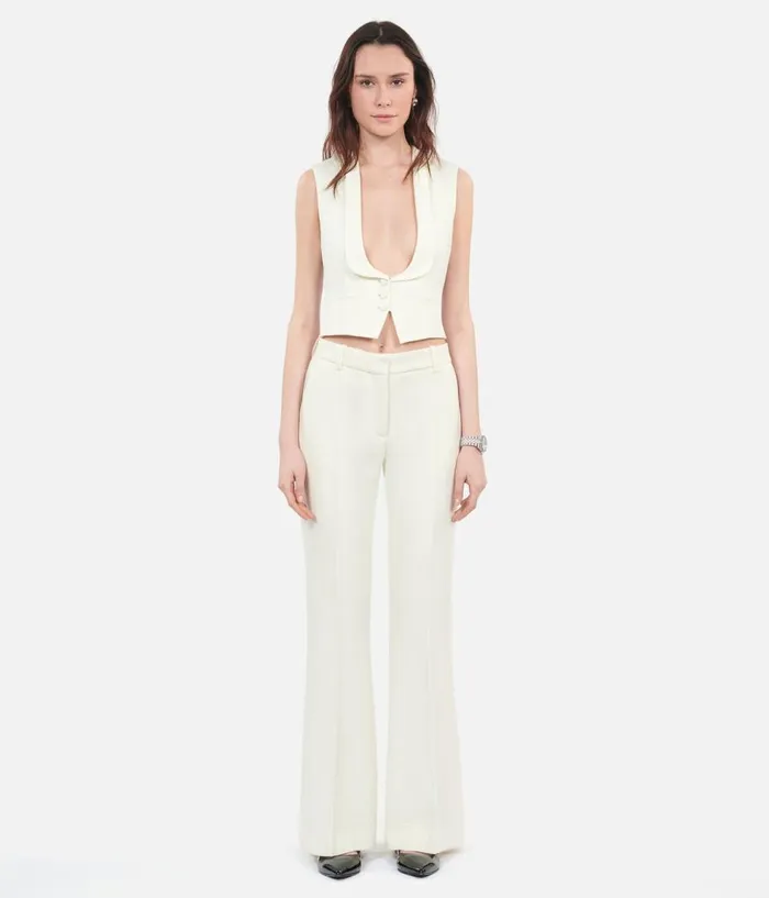 Women Blazers and Suits THE KOOPLES Ecru Wool And Cotton Flared Suit Trousers Women Blazers and Suits THE KOOPLES Ecru Wool And Cotton Flared Suit Trousers