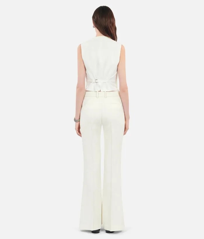 Women Blazers and Suits THE KOOPLES Ecru Wool And Cotton Flared Suit Trousers Women Blazers and Suits THE KOOPLES Ecru Wool And Cotton Flared Suit Trousers