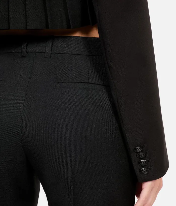 Women Blazers and Suits THE KOOPLES Short Black Woolblend Pleated Jacket Women Blazers and Suits THE KOOPLES Short Black Woolblend Pleated Jacket