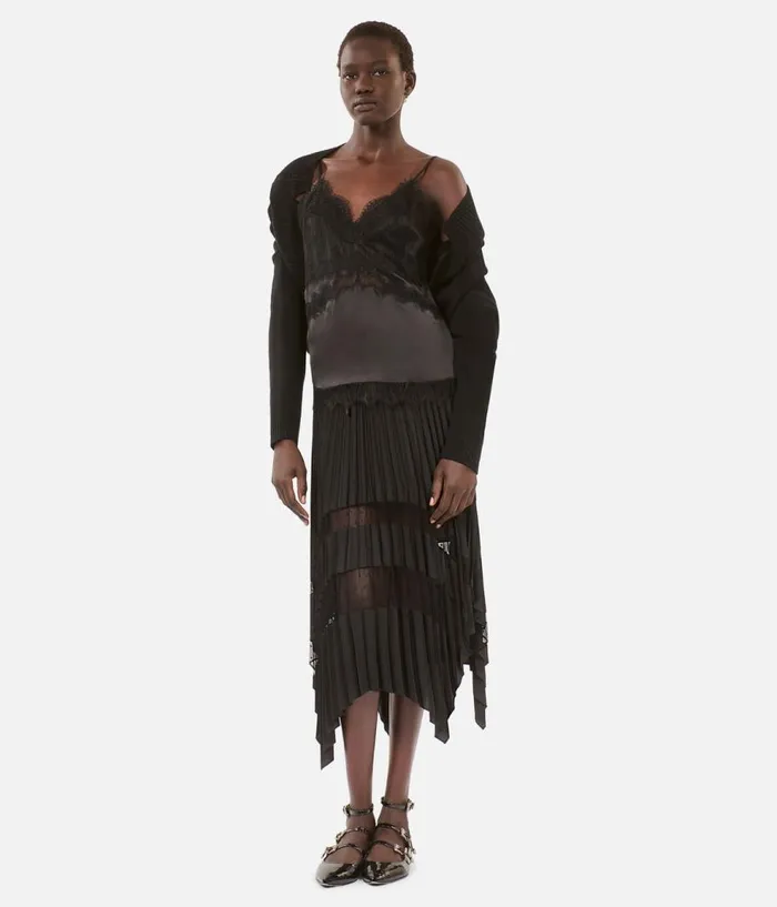 Women Blouses and Shirts THE KOOPLES Black Camisole With Lace Details