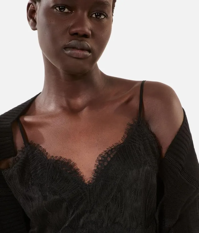 Women Blouses and Shirts THE KOOPLES Black Camisole With Lace Details Women Blouses and Shirts THE KOOPLES Black Camisole With Lace Details