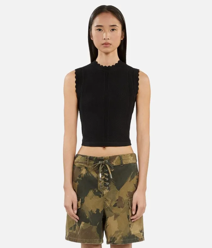 Women Blouses and Shirts THE KOOPLES Black Openwork Knit Top Women Blouses and Shirts THE KOOPLES Black Openwork Knit Top