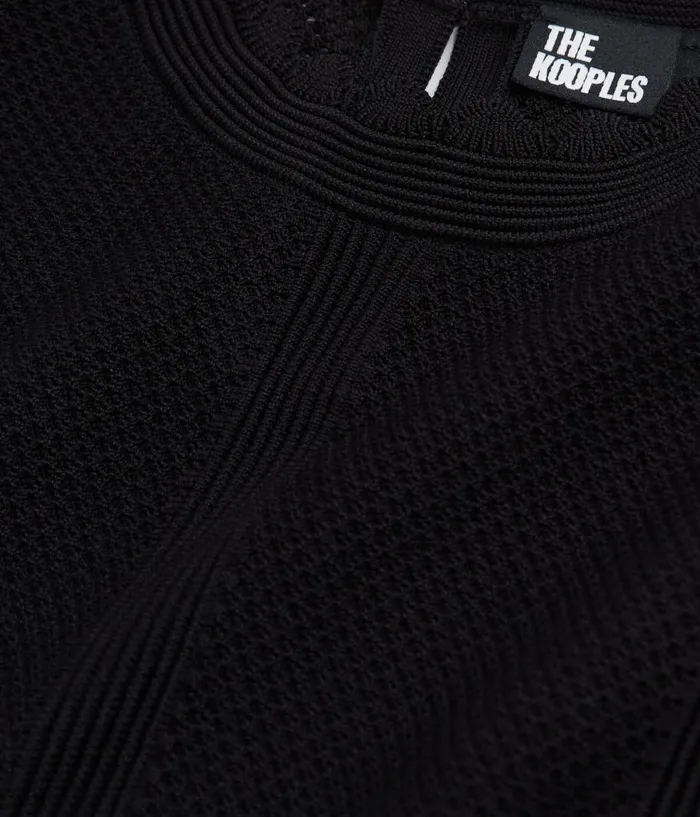 Women Blouses and Shirts THE KOOPLES Black Openwork Knit Top Women Blouses and Shirts THE KOOPLES Black Openwork Knit Top