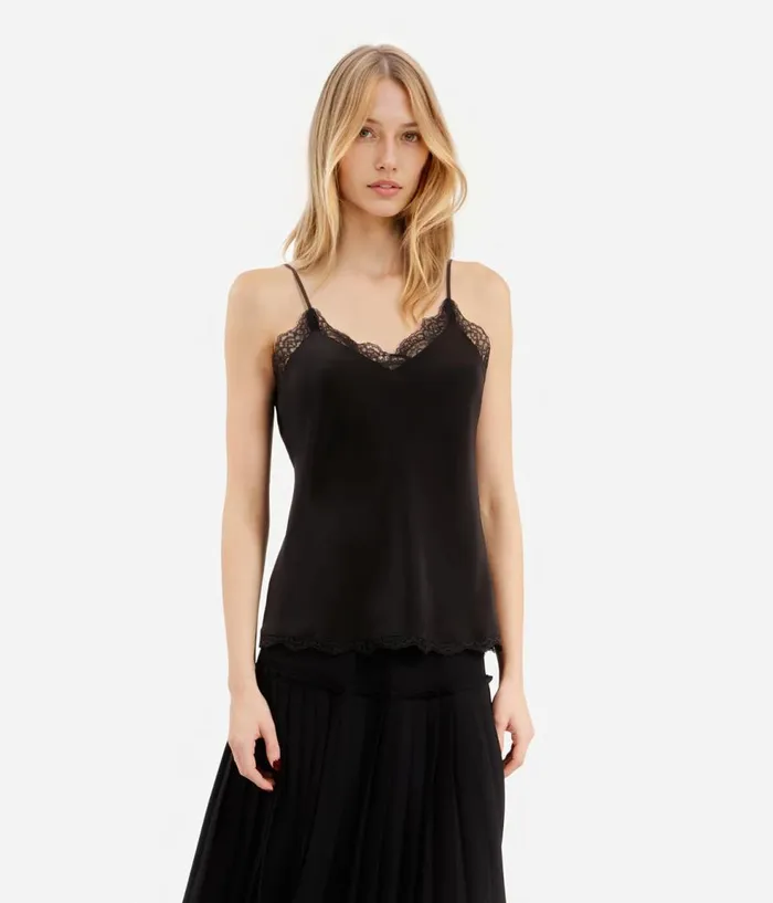 Women Blouses and Shirts THE KOOPLES Black Silk Camisole Women Blouses and Shirts THE KOOPLES Black Silk Camisole