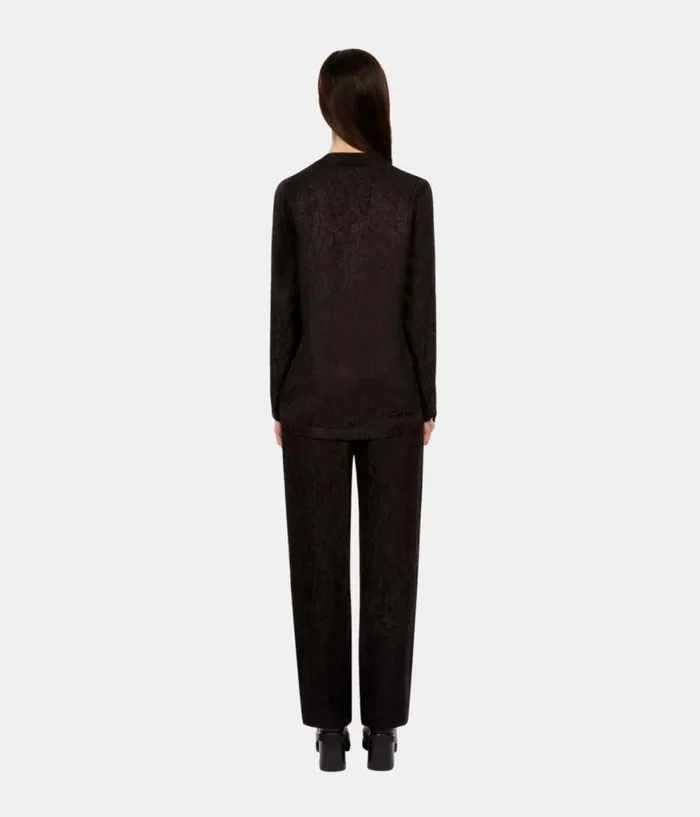 Women Blouses and Shirts THE KOOPLES Black Snakeskin Jacquard Shirt Women Blouses and Shirts THE KOOPLES Black Snakeskin Jacquard Shirt