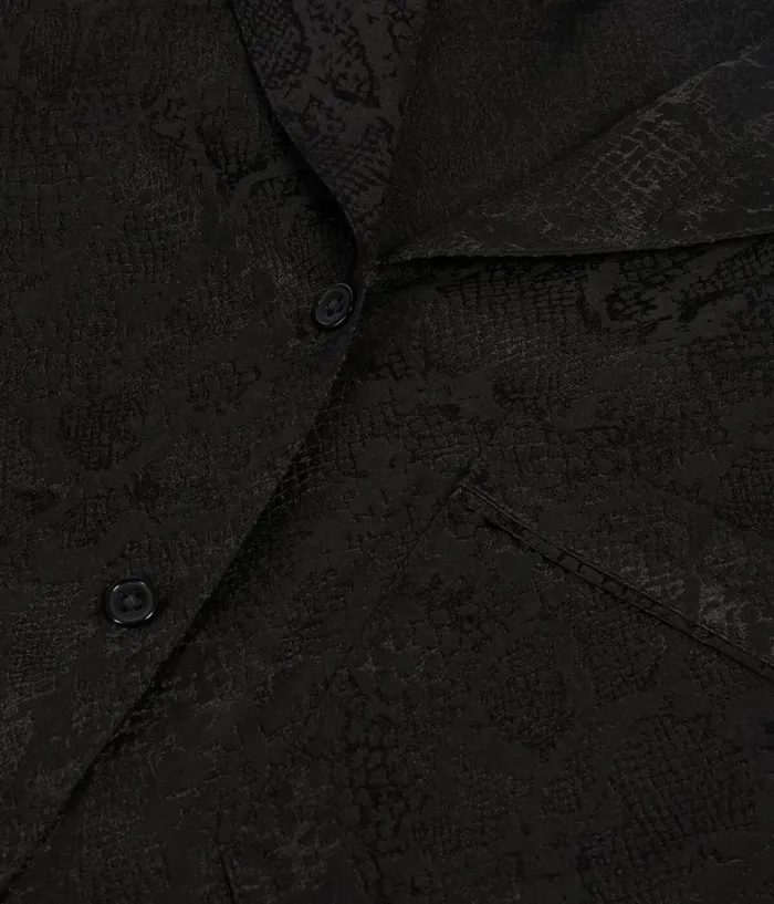 Women Blouses and Shirts THE KOOPLES Black Snakeskin Jacquard Shirt Women Blouses and Shirts THE KOOPLES Black Snakeskin Jacquard Shirt