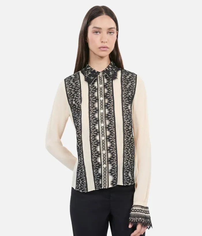 Women Blouses and Shirts THE KOOPLES Ecru Silk Shirt Women Blouses and Shirts THE KOOPLES Ecru Silk Shirt