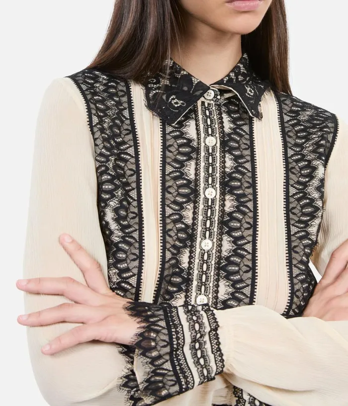 Women Blouses and Shirts THE KOOPLES Ecru Silk Shirt Women Blouses and Shirts THE KOOPLES Ecru Silk Shirt