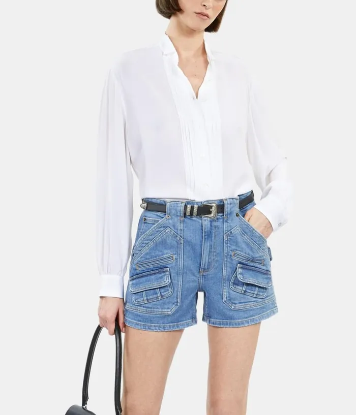 Women Blouses and Shirts THE KOOPLES Ecru Silk Shirt With Pleating Women Blouses and Shirts THE KOOPLES Ecru Silk Shirt With Pleating