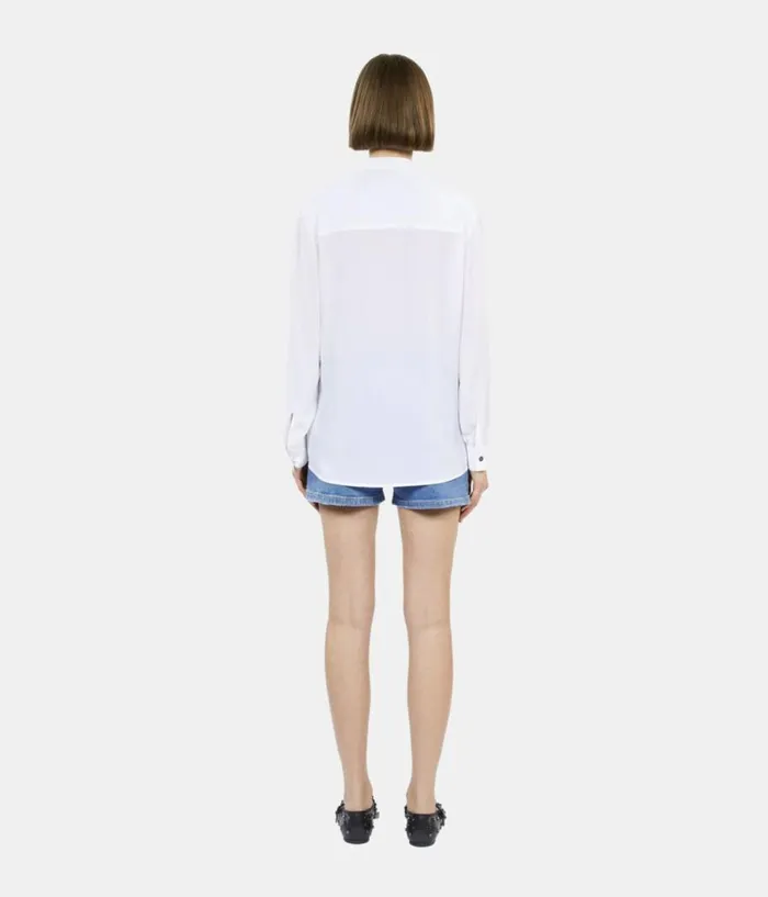 Women Blouses and Shirts THE KOOPLES Ecru Silk Shirt With Pleating Women Blouses and Shirts THE KOOPLES Ecru Silk Shirt With Pleating