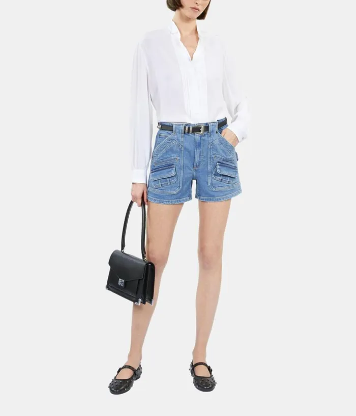 Women Blouses and Shirts THE KOOPLES Ecru Silk Shirt With Pleating Women Blouses and Shirts THE KOOPLES Ecru Silk Shirt With Pleating