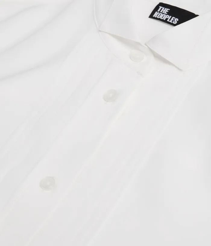 Women Blouses and Shirts THE KOOPLES Ecru Silk Shirt With Pleating Women Blouses and Shirts THE KOOPLES Ecru Silk Shirt With Pleating