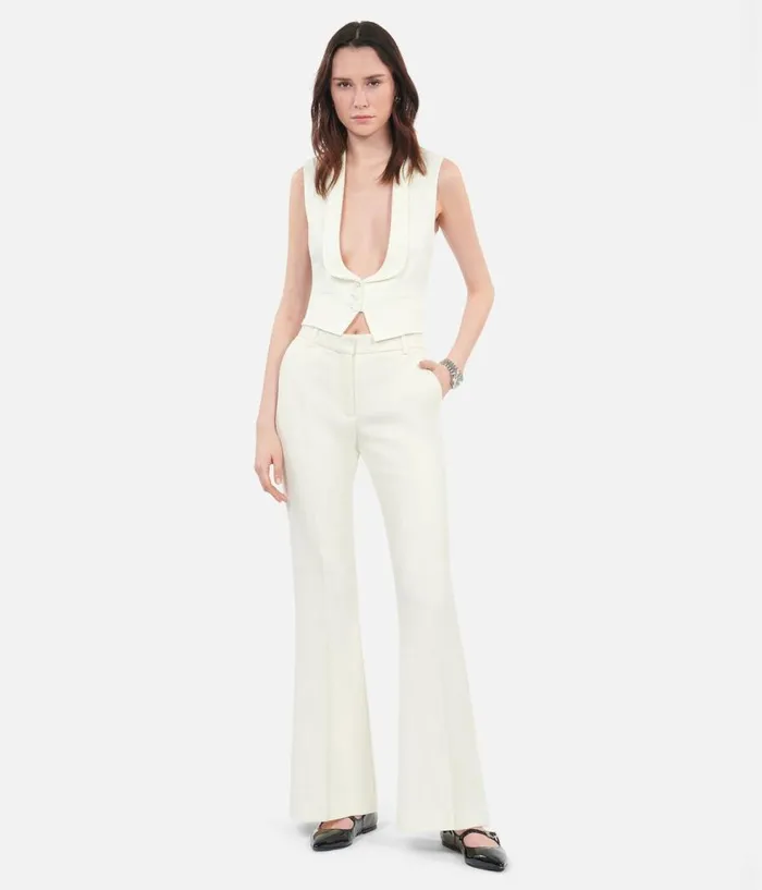 Women Blouses and Shirts THE KOOPLES Ecru Waistcoat With Lace Women Blouses and Shirts THE KOOPLES Ecru Waistcoat With Lace