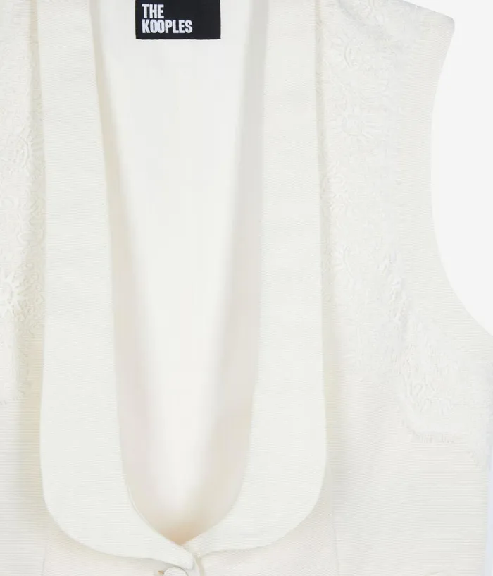 Women Blouses and Shirts THE KOOPLES Ecru Waistcoat With Lace Women Blouses and Shirts THE KOOPLES Ecru Waistcoat With Lace