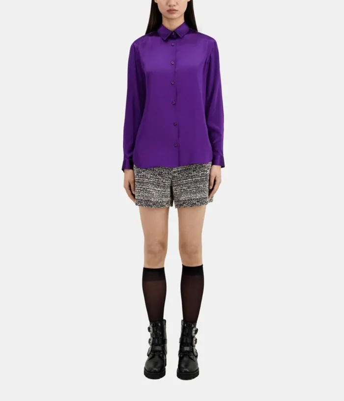 Women Blouses and Shirts THE KOOPLES Mauve Satin Silk Shirt