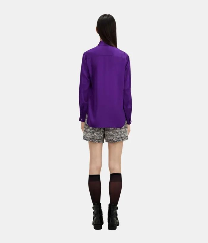Women Blouses and Shirts THE KOOPLES Mauve Satin Silk Shirt Women Blouses and Shirts THE KOOPLES Mauve Satin Silk Shirt