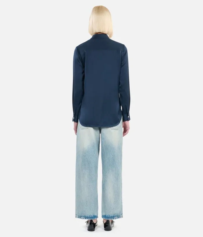 Women Blouses and Shirts THE KOOPLES Navy Blue Silk Shirt Women Blouses and Shirts THE KOOPLES Navy Blue Silk Shirt