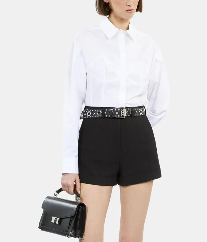 Women Blouses and Shirts THE KOOPLES White Shirt With Corset Style Stitching Women Blouses and Shirts THE KOOPLES White Shirt With Corset Style Stitching