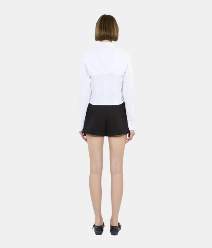 Women Blouses and Shirts THE KOOPLES White Shirt With Corset Style Stitching Women Blouses and Shirts THE KOOPLES White Shirt With Corset Style Stitching