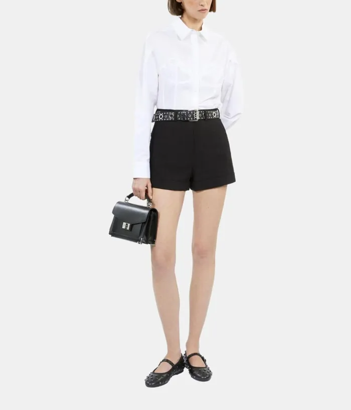 Women Blouses and Shirts THE KOOPLES White Shirt With Corset Style Stitching Women Blouses and Shirts THE KOOPLES White Shirt With Corset Style Stitching