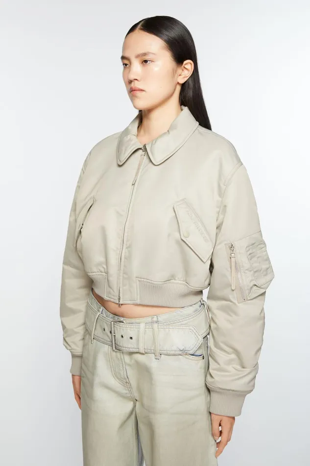 Women Bomber Jacket Fog Grey Acne Studios Outerwear