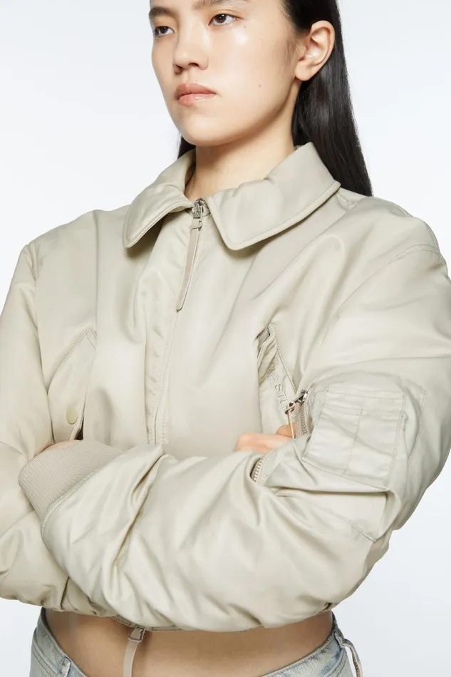 Women Bomber Jacket Fog Grey Acne Studios Outerwear