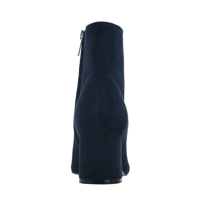 Women Booties Marc Fisher Jarli Pointy Ankle Bootie Navy Suede