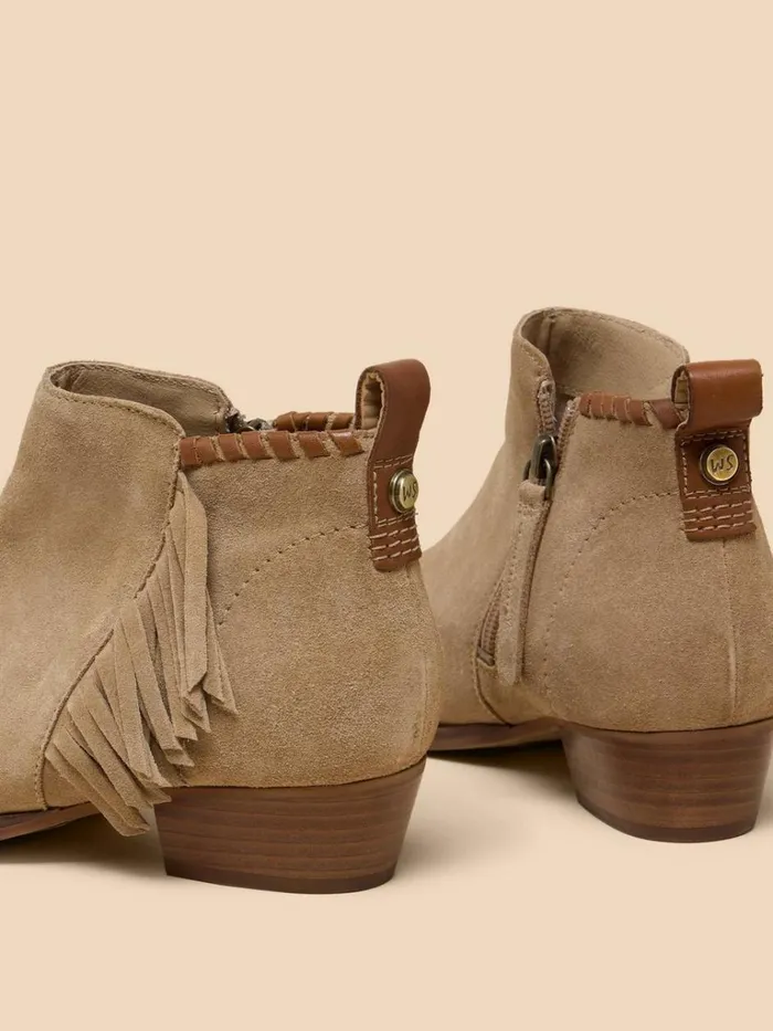 Women BOOTS White Stuff Acacia Suede Fringe Ankle Boot Light Natural Women BOOTS White Stuff Acacia Suede Fringe Ankle Boot Light Natural