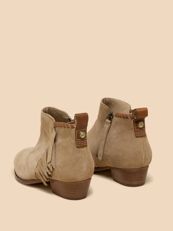 Women BOOTS White Stuff Acacia Suede Fringe Ankle Boot Light Natural Women BOOTS White Stuff Acacia Suede Fringe Ankle Boot Light Natural